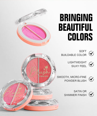 💕 3D Dual Color Blush Palette – Glow Up with 5 Gorgeous Shades! ✨