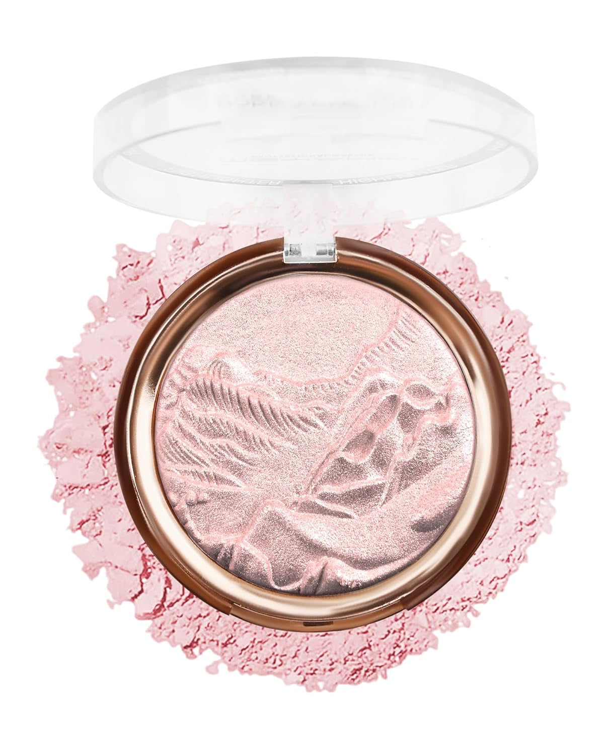 Baked Highlighter Blush Powder Palette – 2-in-1 Rose Glow Face Makeup (0.38 oz)
