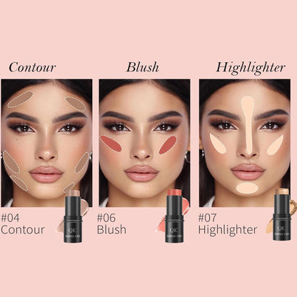 ✨ 3 Pcs Contour Stick Makeup Kit + Bonus Beauty Brush