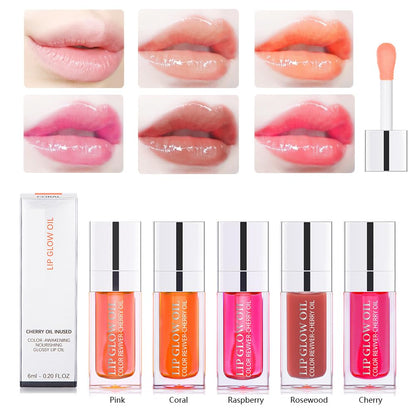 💖 Hydrating Lip Glow Oil – Moisturizing & Plumping Lip Gloss | Transparent Lip Gloss for Soft, Shiny, and Luminous Lips