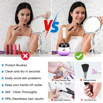 💨  Electric Makeup Brush Cleaner & Dryer Machine (White/Black)